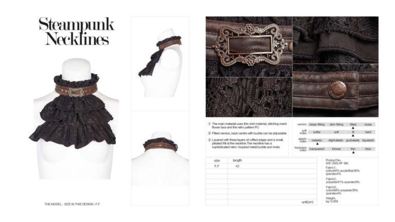 WS292 - Steampunk Necklines - Black - Image 7