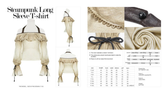 WT546 - Steampunk Long Sleeve T-Shirt - M - Image 7