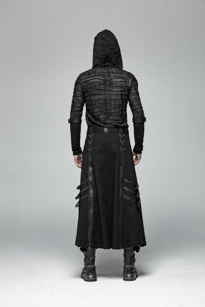 WT559 - Punk Dark Printing Hooded T-Shirt - Image 6