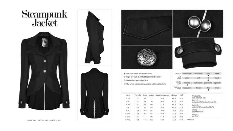 WY880 - Steampunk Jacket - Image 9