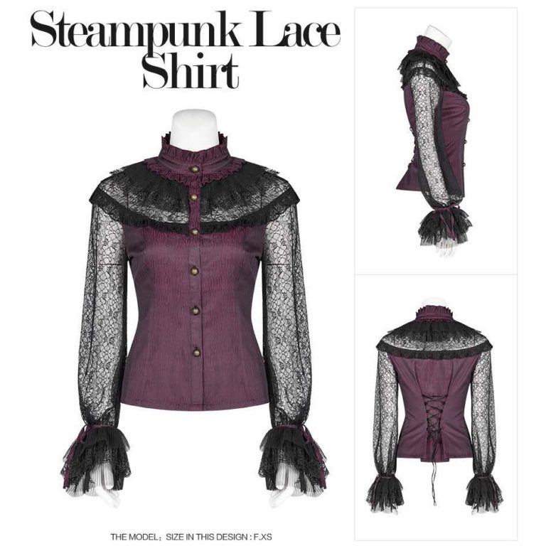 WY998 - Steampunk Lace Shirt - Image 9