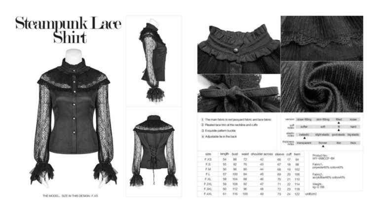 WY998 - Steampunk Lace Shirt - Image 14