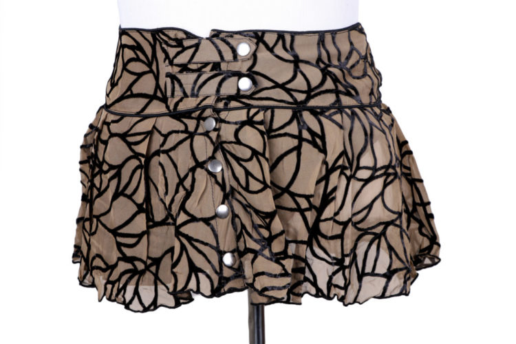XC860 - Black Burnout Velvet Skirt - Spider Pattern - Image 3