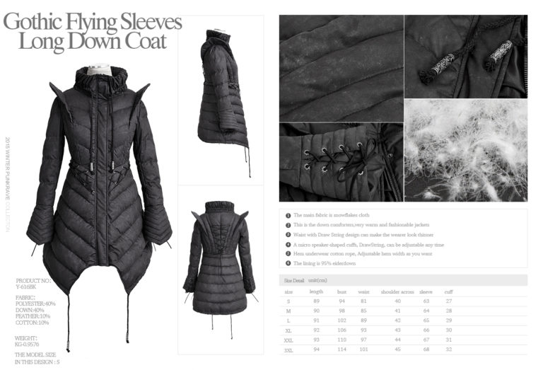 Y616 - Gothic Flying Sleeves Long Coat - Image 6