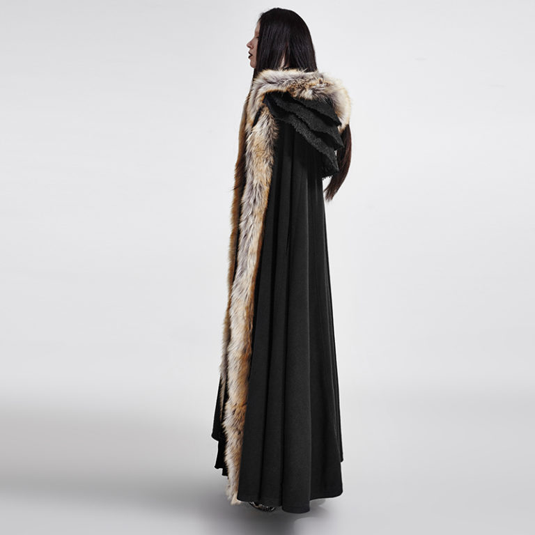 Y673 - Gothic Wool Collar Long Cloak - Image 5