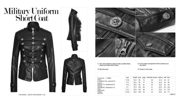 Y768 - Military Uniform Short Coat-M..MALE/FEMALE CUT AVAIL - Image 8