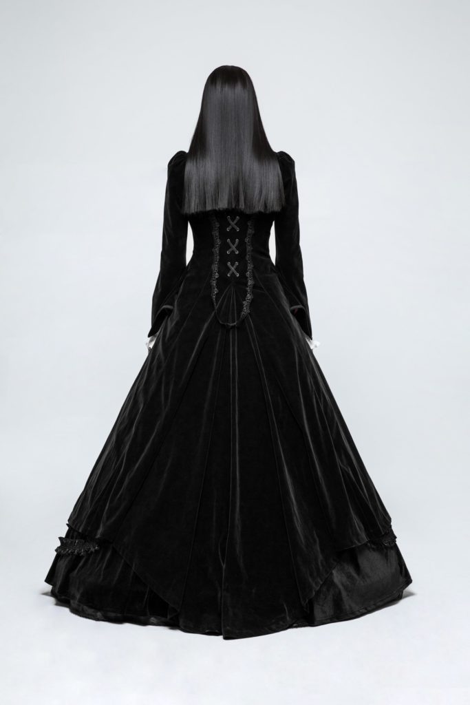 Y776 - Gothic Palace Swallow Tail Long Dress - Image 9