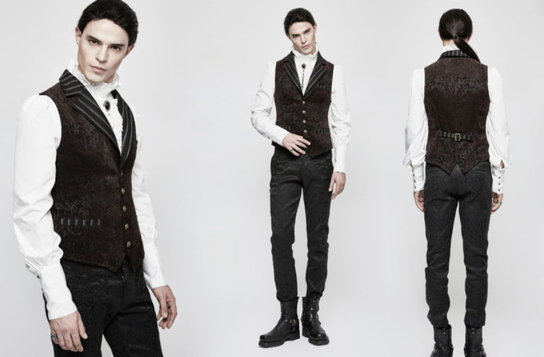 Y807 - Steampunk Vintage Jacquard Vest - Image 2