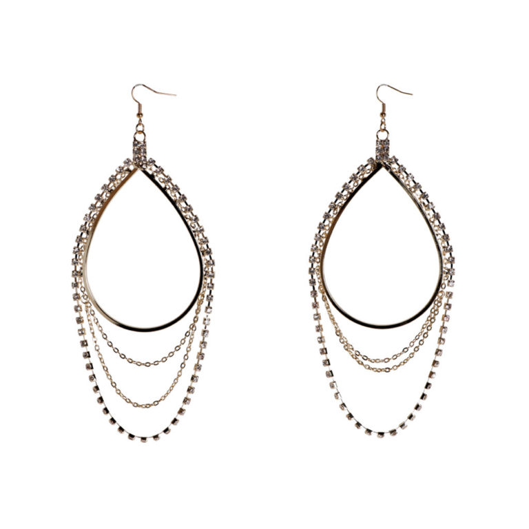 YE1692 - er Rhinestone with Layered Chains