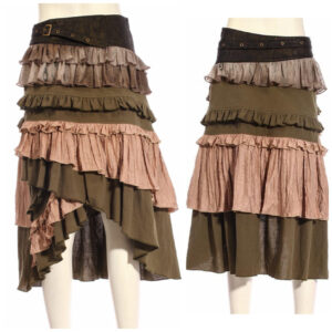 SP216 - Tiered Green Skirt with Grommet Belt