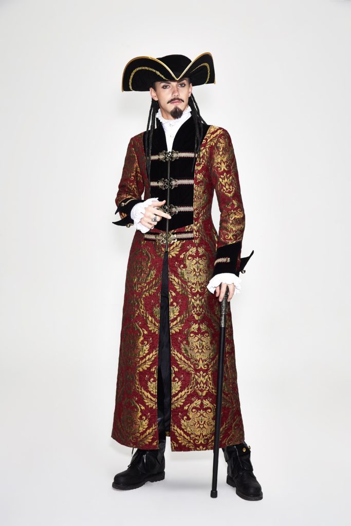 CT96 - Pirate Embroidered Long Brocade Coat - Image 4