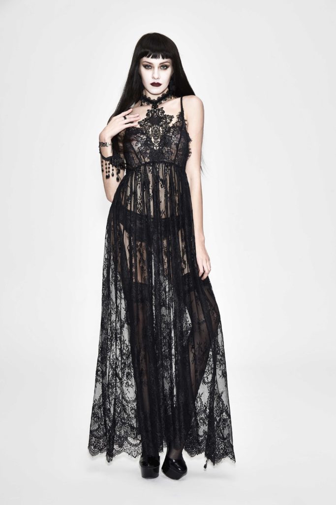 ESKT24 - Gothic Mesh Lace Maxi Dress - S - Image 6