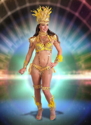 SBW1381 - Showgirl Gold with Skulls 10 pc Costume Set