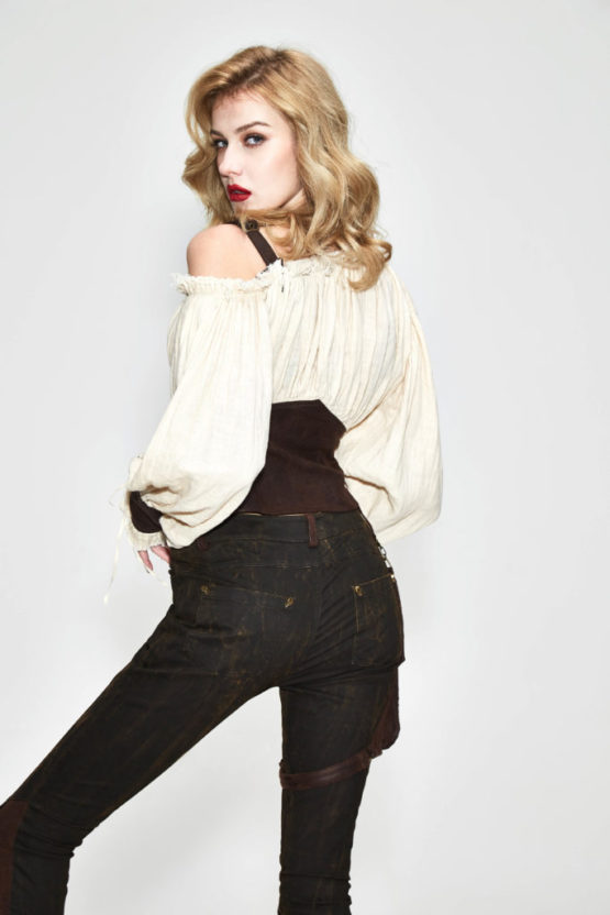 SHT35 - Pirate Peasant Blouse with Underbust Corset Detail - Image 8
