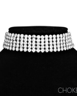 16980 - 5 row big rhinestone choker
