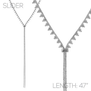 16985 - Rhinestone Spike Lariat Necklace