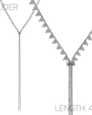16985 - Rhinestone Spike Lariat Necklace