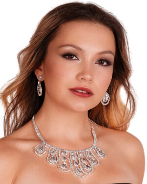 17054 - Rhinestone Multi Teardrop Neck Set