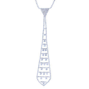 17102 - rhinestone necktie necklace