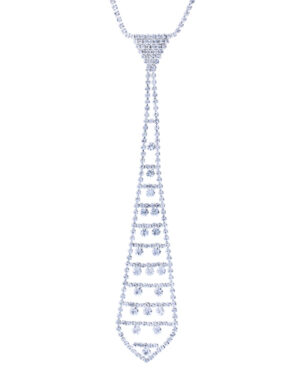 17102 - rhinestone necktie necklace