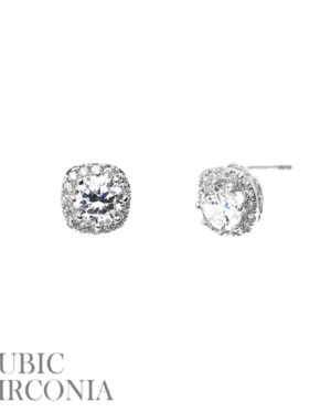 25521 - rh cz square shape ear
