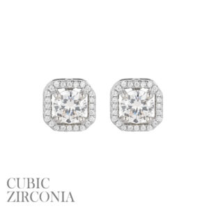 25538 - cz octogon stud ear - Gold
