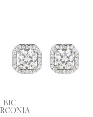 25538 - cz octogon stud ear - Gold