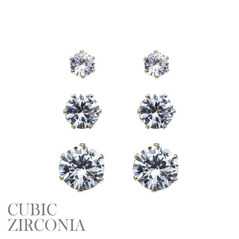 25554 - g cz round 5/7/9mm 3 pair card - Image 2
