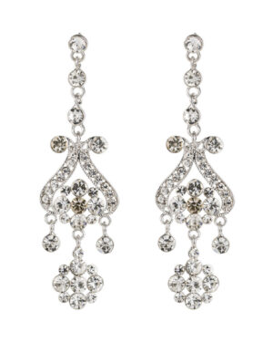 25693 - chandelier flower drop ear gold