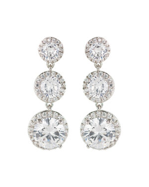 25792 - org cz circle dangle ear - Gold