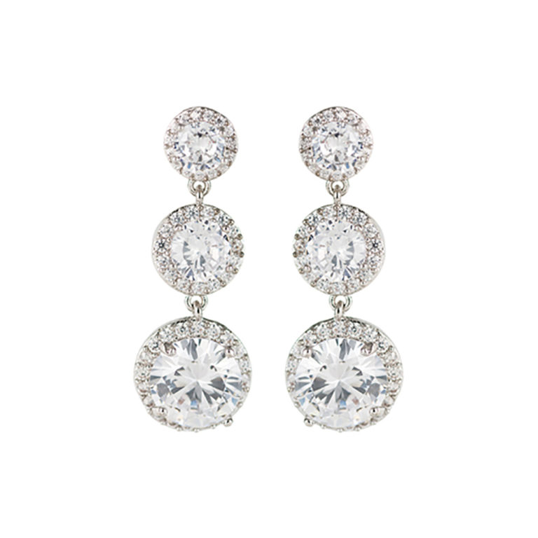 25792 - org cz circle dangle ear - Gold