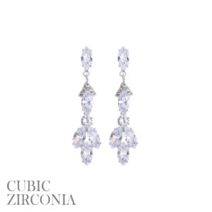 26038 - cz chandelier dangle ear - Silver