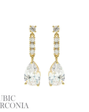 26117 - org cz line teardrop ear