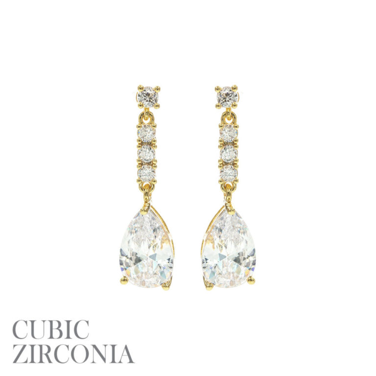 26117 - org cz line teardrop ear