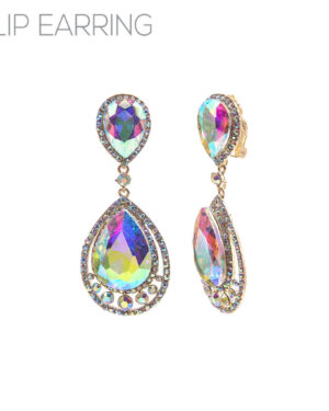 26189 - g ab chandelier teardrop clip on ear