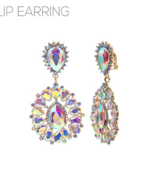 26190 - g ab chandelier flower clip on ear