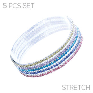 83018 - stretchy rainbow rhinestone bracelet