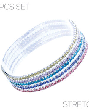 83018 - stretchy rainbow rhinestone bracelet
