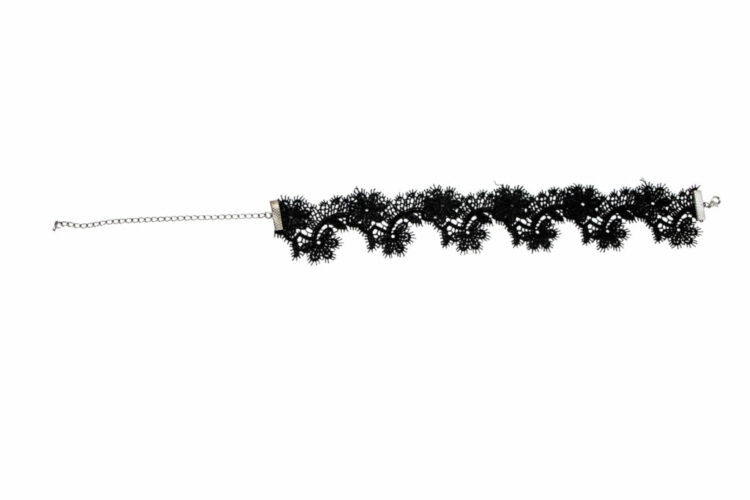 LN3056 - Necklace lace choker - black - Image 2