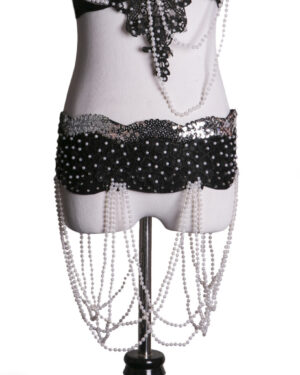 3062B - Belt with Pearls and Lace