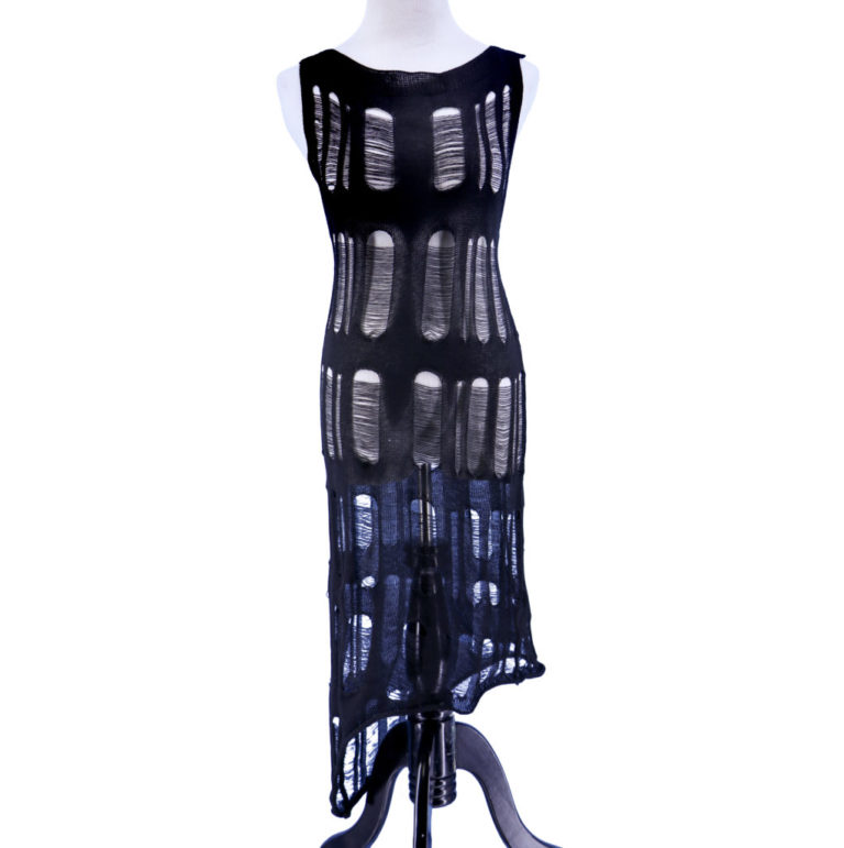 7124 - Long Ripped Cotton Dress - O/S - Image 3