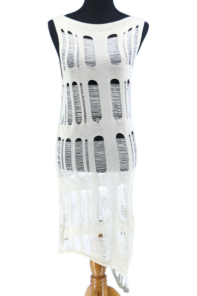 7124 - Long Ripped Cotton Dress - O/S - Image 2