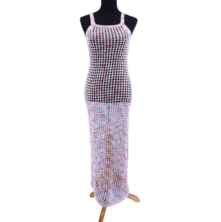 7125 - Long Crochet Dress - Multi, O/S - Image 3
