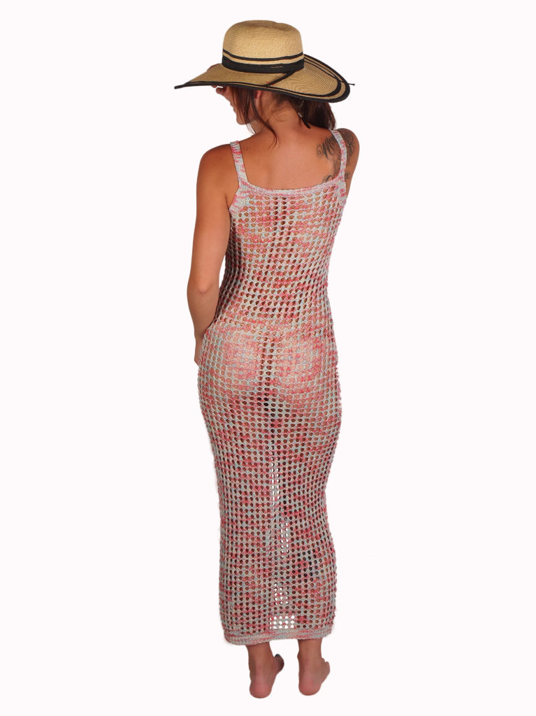 7125 - Long Crochet Dress - Multi, O/S - Image 2