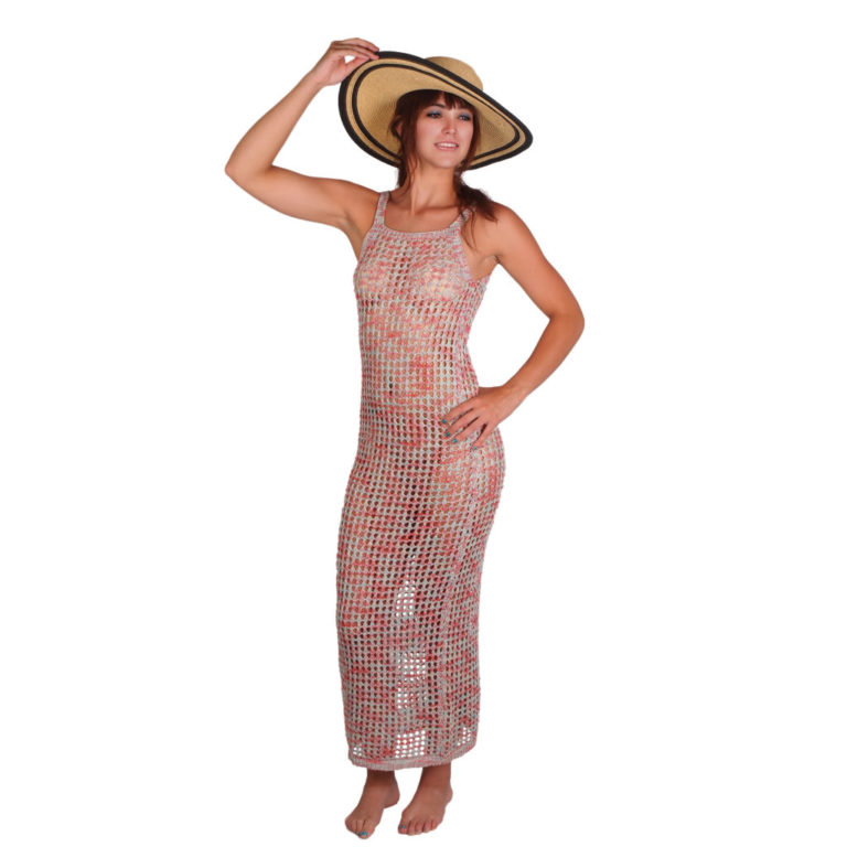 7125 - Long Crochet Dress - Multi, O/S - Image 4