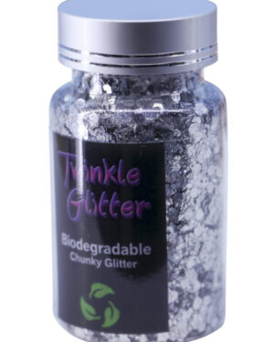 80353 - biodegradable flakes glitter -  55 gms - Silver