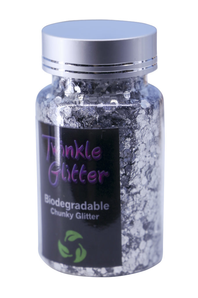 80353 - biodegradable flakes glitter -  55 gms - Silver