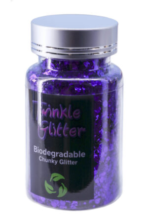 80355 - biodegradable flakes glitter -  55 gms - Purple