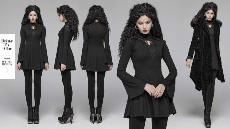 WQ412 - Gothic Hollow-out A hem Pendulum Dress - Image 2