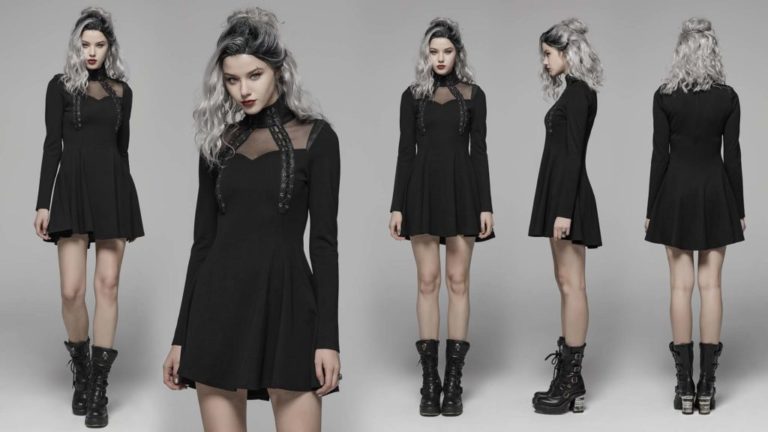 WQ415 - PUNK Long Sleeve Dress - Image 2